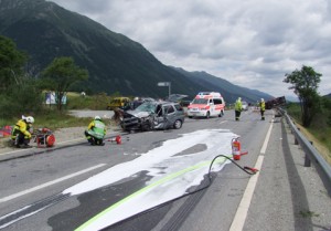 Verkehrsunfall in Samedan