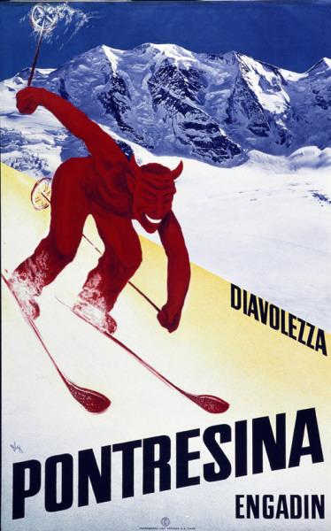 Plakat für das Skigebiet Diavolezza (GR24.ch)
