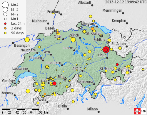 Erdbeben am 12. Dezember: Epizentren in Sargans, Wallis und Engadin