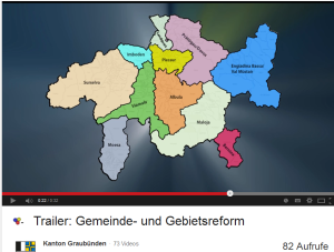 Nachdem die bündner Regierung bislang die Stimmen der Gemeinden übergang (obgleich sie sie vorher befrug), wird plötzlich ein Video aufgeschaltet am 14. Mai 2014. Dies erst, nachdem sich ein Gegenkomitee gebildet hat. (Foto: YT-Video des Kantons Graubündens)