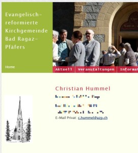 Brisant die Trennung von Privat und Geschäft: Auf der Webseite der Kirchgemeinde Bad Ragaz - Pfäfers gab Christian Hummel als private Mail-Adresse die Mail vom Geschäft an. Inzwischen ist der Eintrag verschwunden (Foto: Remo Maßat / Schlagwort AG)