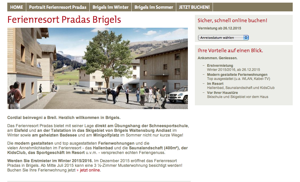 Finanzielle Unterstützung für das Ferienresort Pradas Brigels
