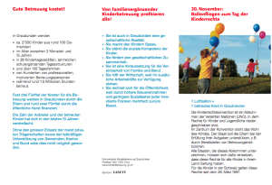 Die gute Kinderbetreuung kostet. (Quelle: Kinderbetreuung Graubünden)