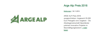 Man kann sich für den ARGE Alp Preis 2016 anmelden. (Bild ARGE Alp)