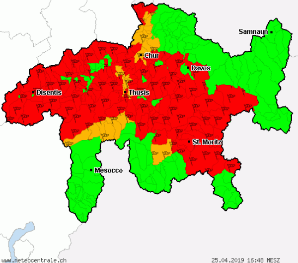 Sturmwarnung für Graubünden