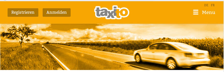 Häßliche Webseite mit Flachland drin, aber interessantes Konzept (Bildschirmfotoausriß: Taxito.ch)