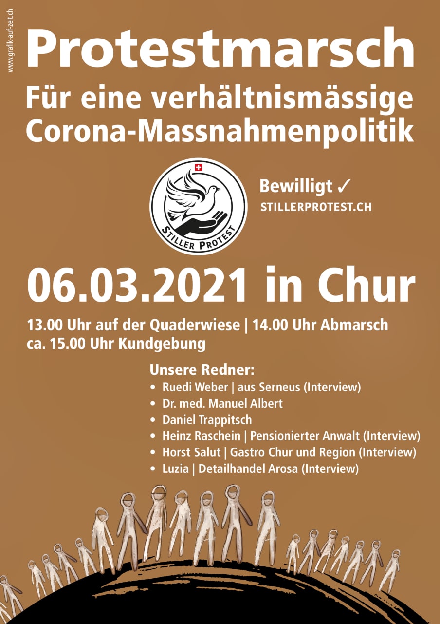 „Corona-Demo“ in Chur: Verein Stiller Protest organisiert Kundgebung gegen umstrittene Corona-Maßnahmen