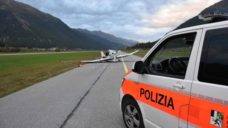 Samedan: Kleinflugzeug bei Notlandung beschädigt
