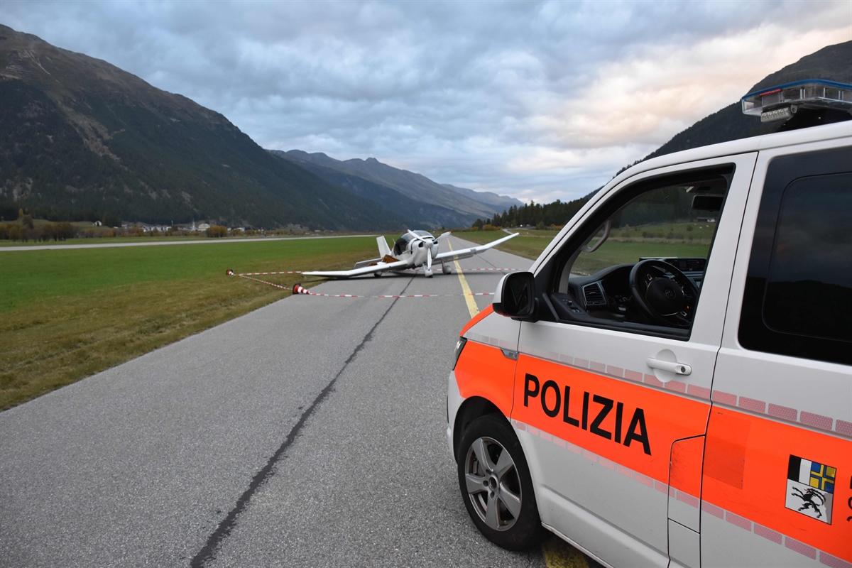 Samedan: Kleinflugzeug bei Notlandung beschädigt