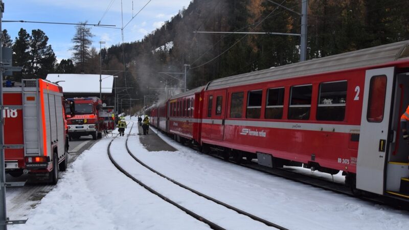Pontresina: Brand in einem Wagen der Rhätischen Bahn