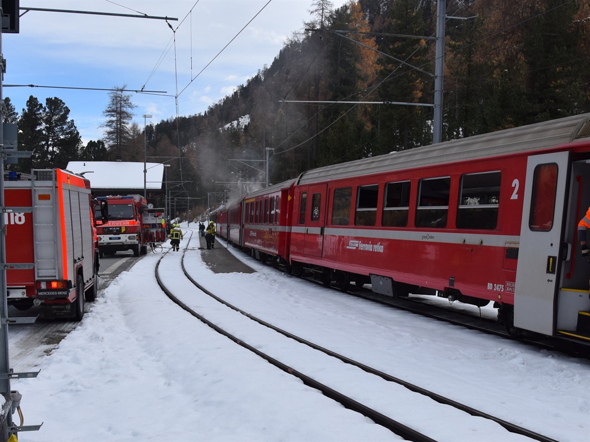Pontresina: Brand in einem Wagen der Rhätischen Bahn