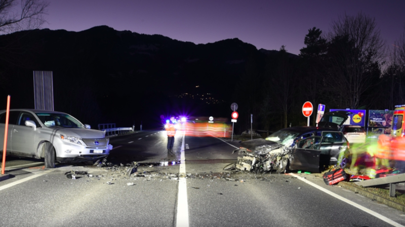 Landquart: Frontalkollision auf Nationalstraße N28