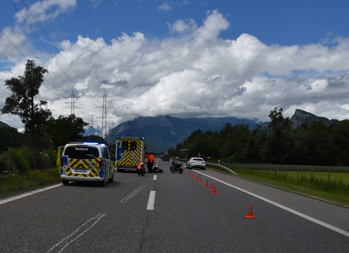 Maienfeld: Ein Verletzter bei Kollision auf der A13