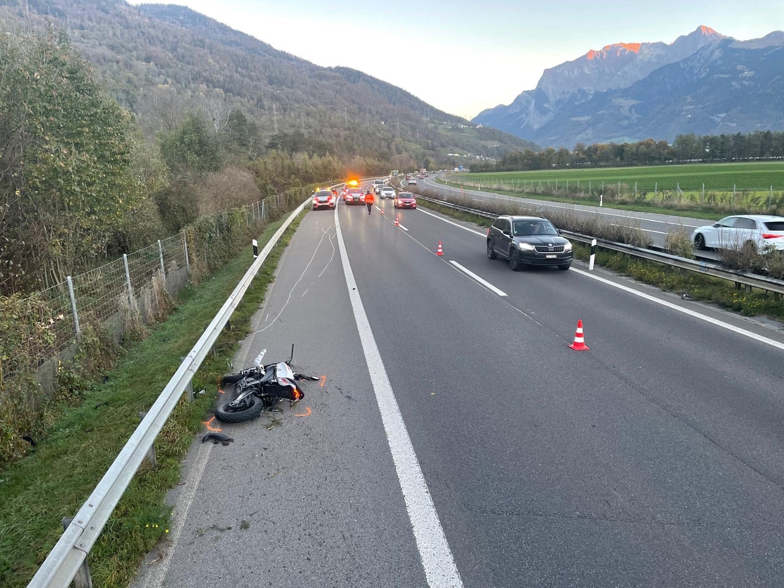 Zizers: Motorradunfall auf Autobahn – Zeugenaufruf