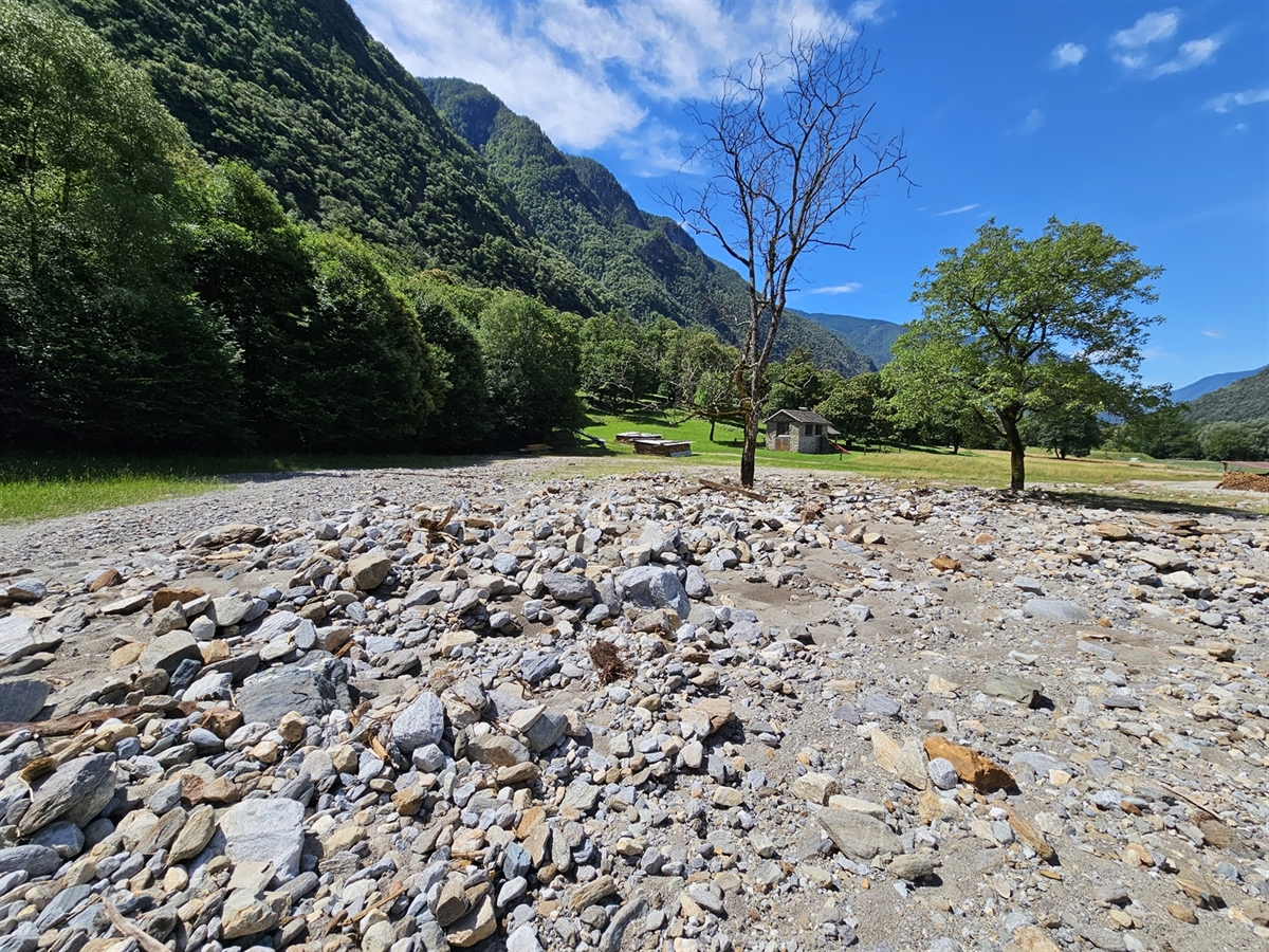 Hochwasser Grono: Kanton beteiligt sich an den Kosten für die Wiederherstellung landwirtschaftlicher Infrastrukturen im Misox
