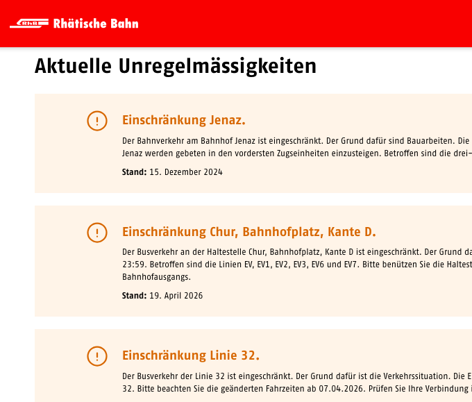 Bußen-Irrsinn bei der Rhätischen Bahn
