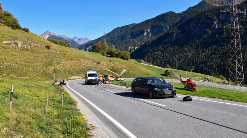Brienz/Brinzauls: Schwerverletzter bei Unfall auf der Julierstraße