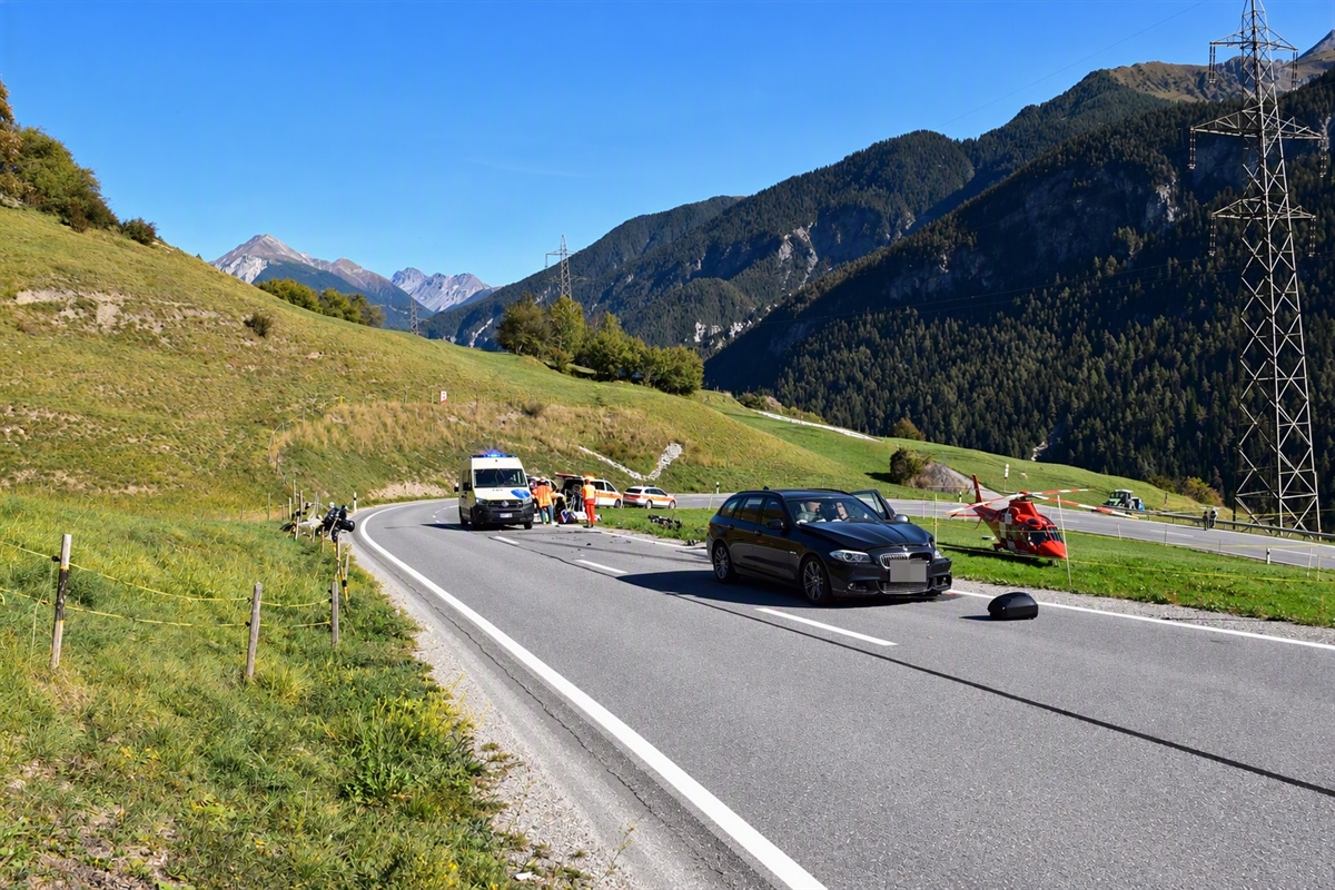 Brienz/Brinzauls: Schwerverletzter bei Unfall auf der Julierstraße