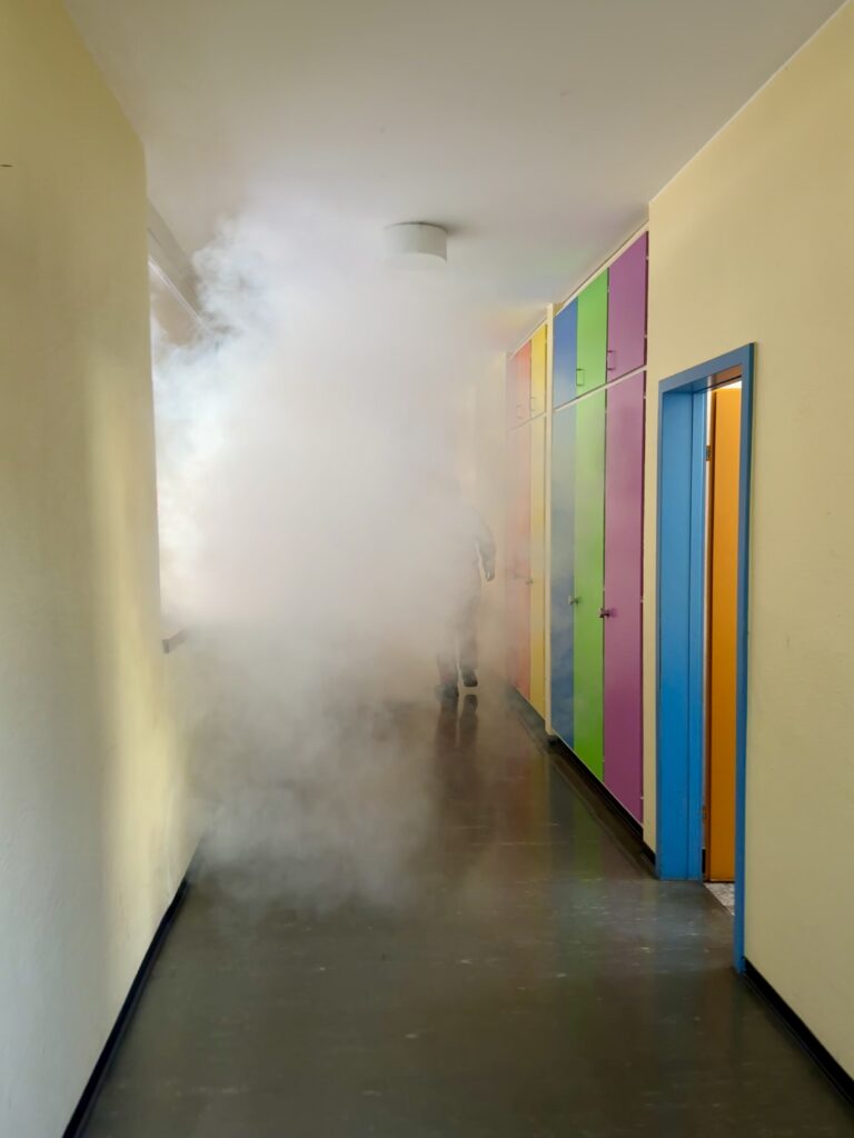 Evakuierungsübung in der Schule Cazis
